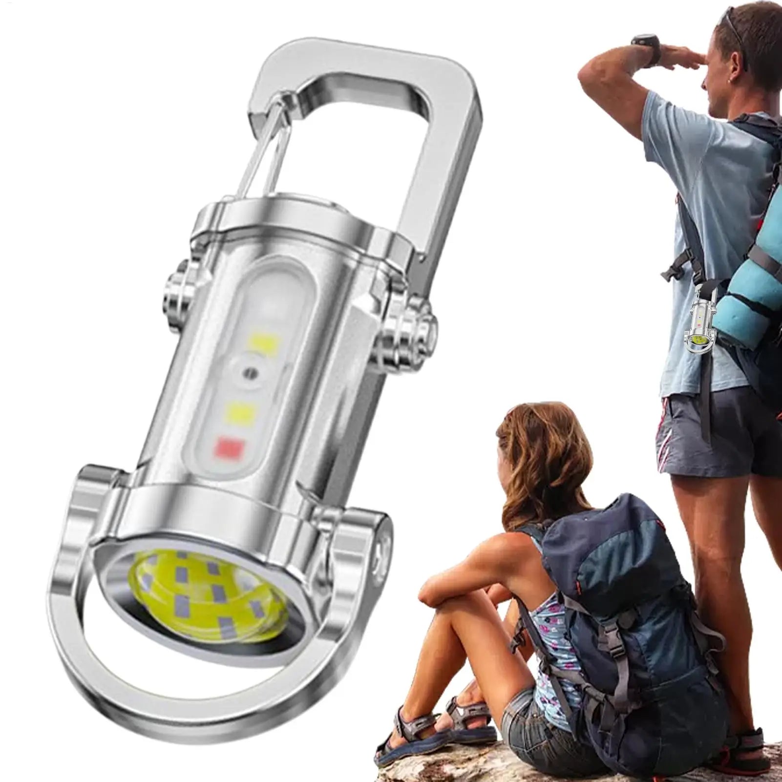 Keychain Flashlight Small Keychain Flashlight USB Charging All-Weather Bright Survival Equipment Waterproof for Friends Men Oasis Select