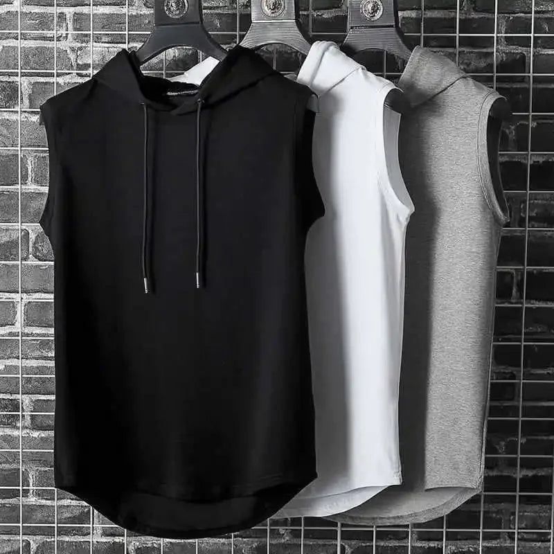 Solid Color 2023 Brand New Men's Tank Tops Vest Sleeveless Tees For Male Hooded Man Vests Tops Hip Hop Men Tank Top T shirt Oasis Select