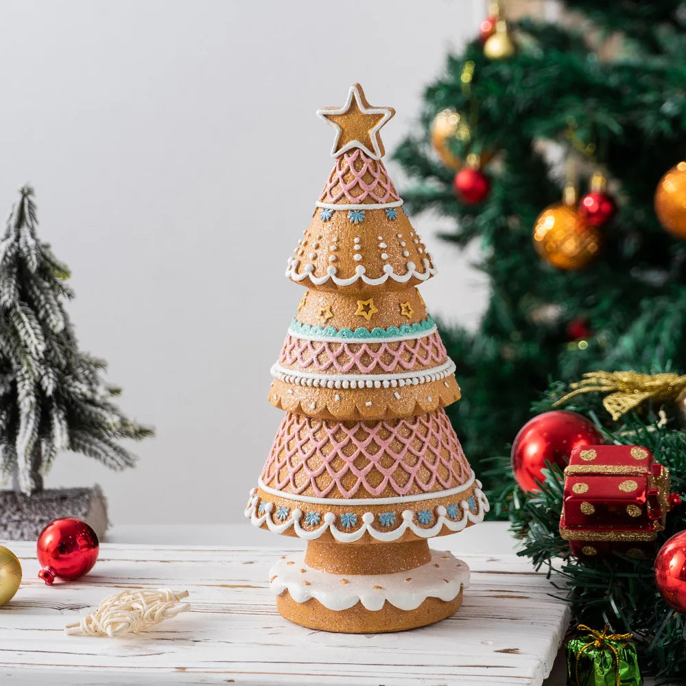 Gingerbread Christmas Tree Table Ornaments Home Living Room Christmas Atmosphere Props Christmas Decorations Oasis Select