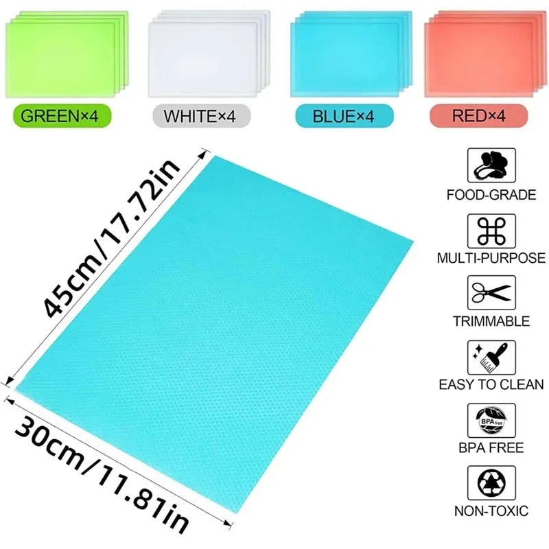 Fridge Mat EVA Waterproof Washable Mildew Kitchen Pad Anti-oil Cabinet Drawer Placemat Refrigerator Liner Mat Oasis Select