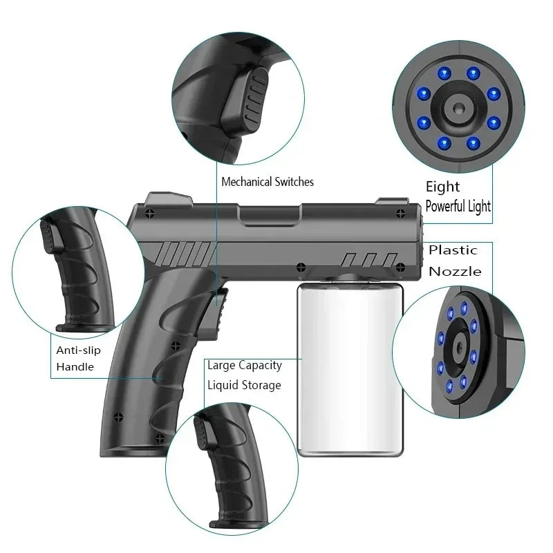 NEW Style 280ML Barber Sprayer Bottle Wireless Electric USB Nano Blue Light Steam Spray Gun Garden House Oasis Select