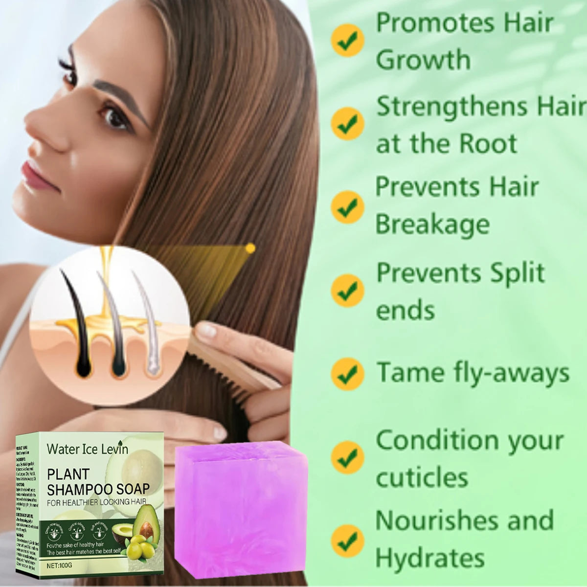 Collagen & Olive Oil Shampoo Soap Bar – Moisturizing Hair Cleanser Shampoo Soap Bar Oasis Select