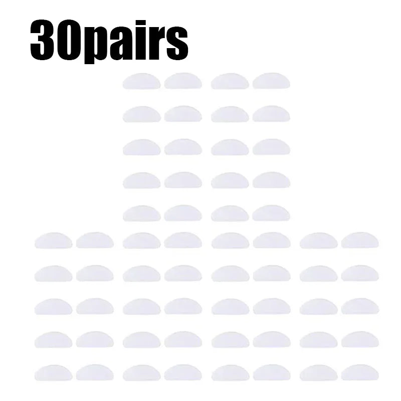 10/40pair Glasses Nose Pads Adhesive Silicone Nose Pads Non-Slip Transparent Nosepads For Glasses Eyeglasses Eyewear Accessories Oasis Select 30pairs White