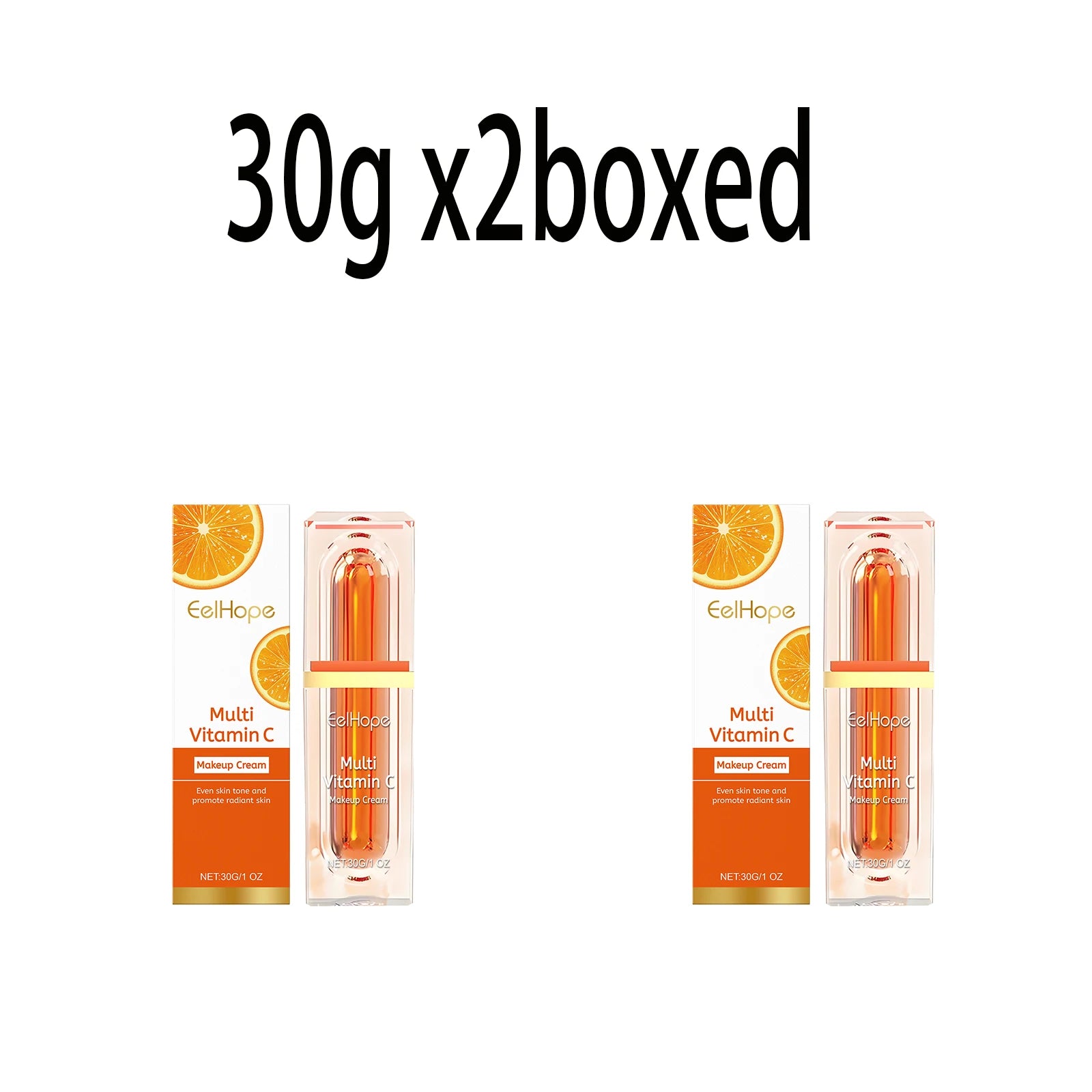Multi Vitamin C Makeup Cream Enen Skin Tone Brightening Skin Glow Concealer Improve Skin Barrier Reduce Face Damaged Cream 30g Oasis Select 30g x2boxed