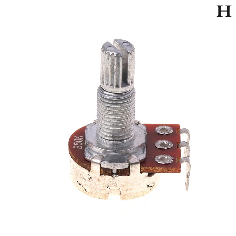 A500K B500K A250K B250K A50K B50K A25K B25K Potentiometer Splined Small Pot Electric Guitar Bass Effect Amp Tone Volume18mm Oasis Select B50K