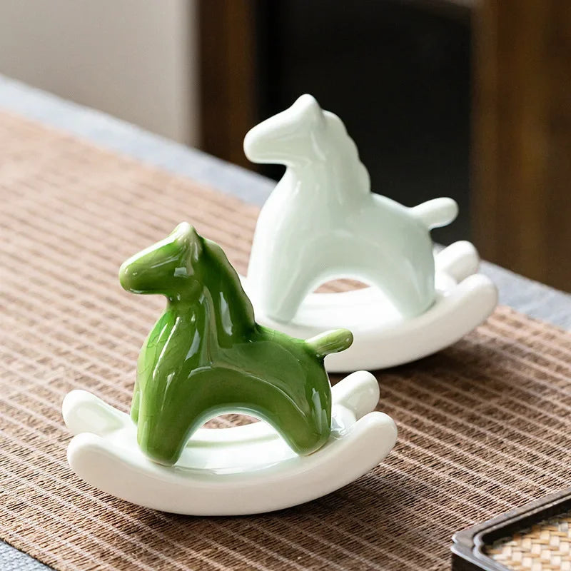 Ceramic Pendant Bridle Path Successful Creative Rocking Horse Home Tea Pet Desktop Pendant Decoration Home Decor Oasis Select