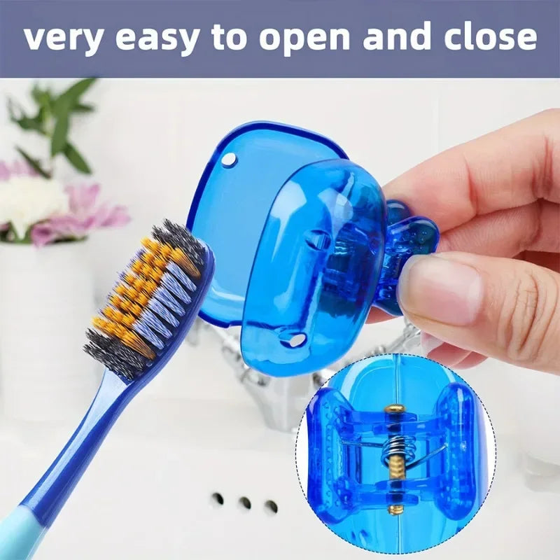 Toothbrush Covers Portable Toothbrush Protector Coverings Clips Tooth Brush Storage Head Cover Cap Tooth Brush Covers for Kids Oasis Select