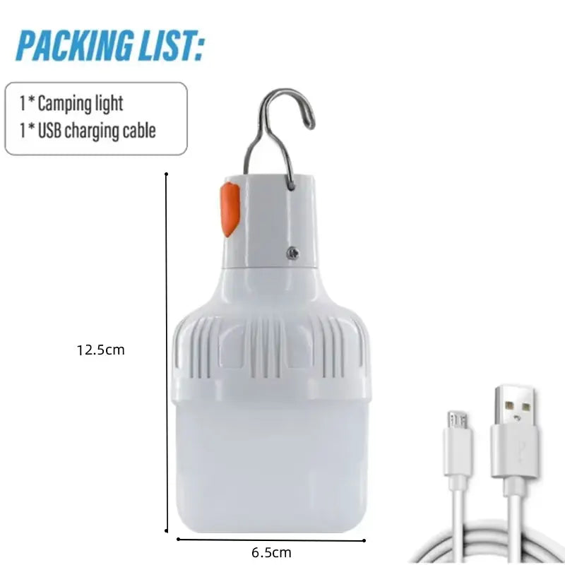 USB Rechargeable LED Camping Lantern – 60W Portable Hook Light