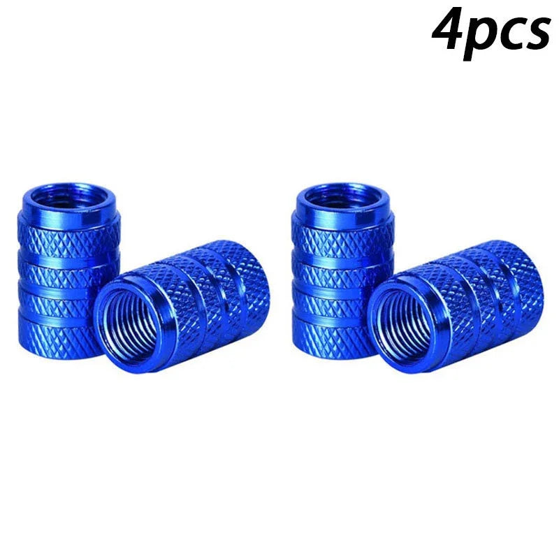 4Pcs/Set Aluminum Alloy Car Whee Tire Valve Caps Valve Stems Cover Car Wheel Dustproof Cap For Car Truck Motorcycle Bicycle Oasis Select Blue