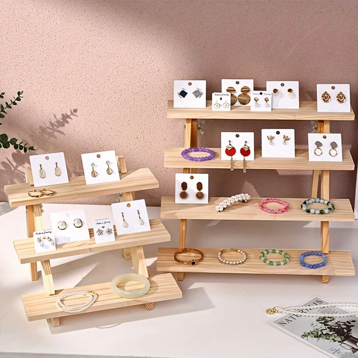 Wooden display rack, ear stud rack, perfume, jewelry, ear ring storage rack, desktop small commodity display rack Oasis Select