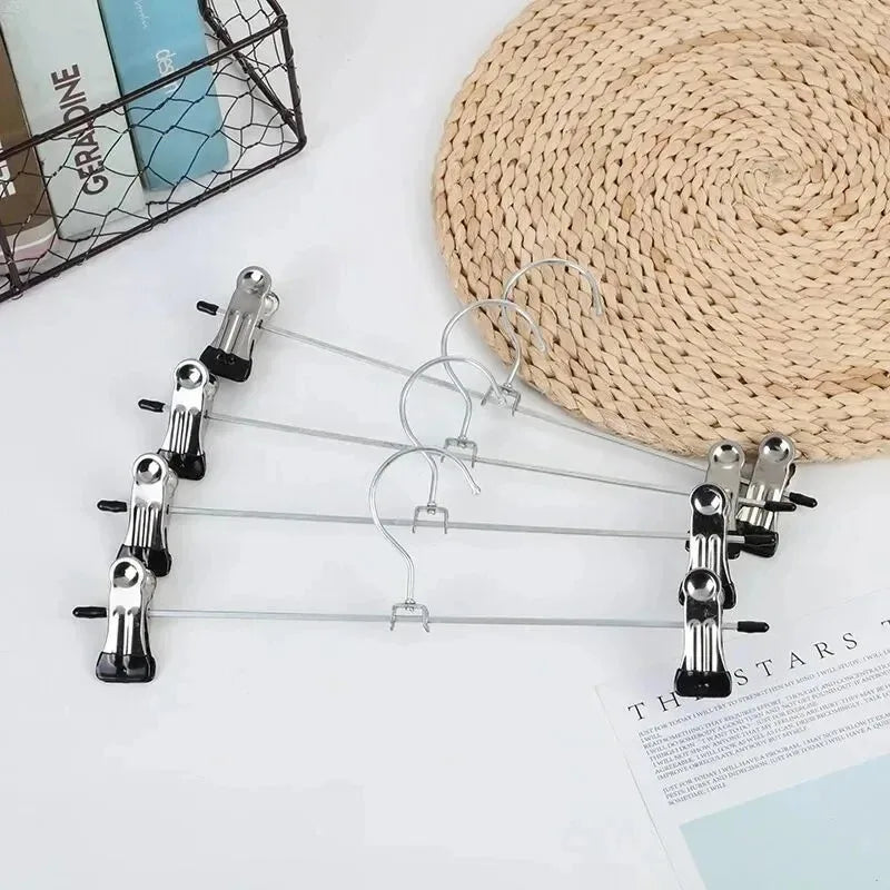 Metal Windproof Clothes Hanger with Adjustable Clips Non‑Slip Drying Hanger for Pants Coat Closet Storage Organizer Rack Oasis Select