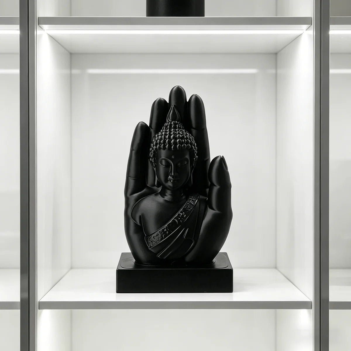 Palm Buddha Statue Zen Style 3D Printing Handheld Shakyamuni Figurine Ornament Meditation Home Yoga Rooms Office Spiritual Decor Oasis Select