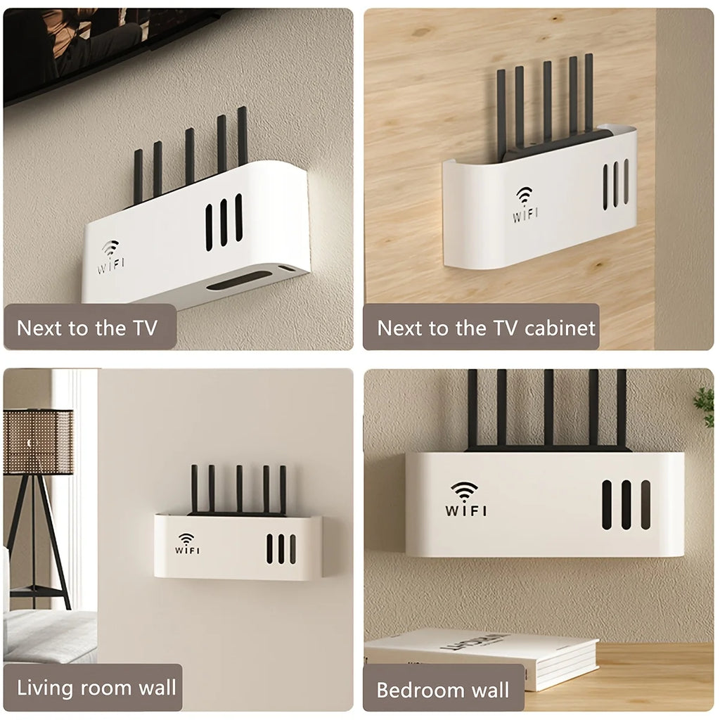 Plastic storage box for 1pc WIFI router, wall mounted without drilling, suitable for walls and desktops Oasis Select
