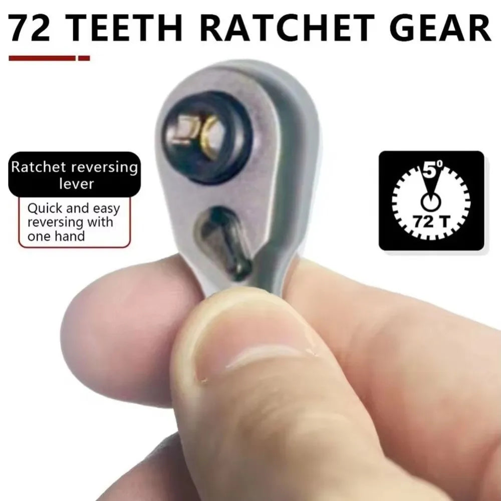 2-in-1 Hex Mini Ratchet Wrench Two-way High Precision Hex Bits Adapters Portable 1/4 Inch Drive Ratchet Adapter Oasis Select