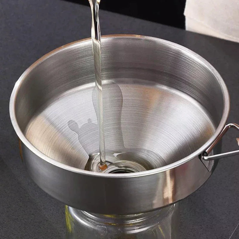 Wide Mouth Metal Funnel Kitchen Accessory for Canning Oil Wine Beer Pouring into Bar Flask Oasis Select