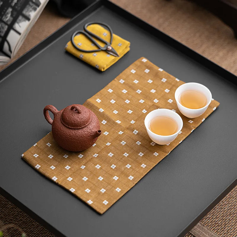 Japanese Handmade Cotton Linen Absorbent Tea Towel Tea Mat Tea Cloth Tea Tablecloth Zen Tea Table Cloth Oasis Select