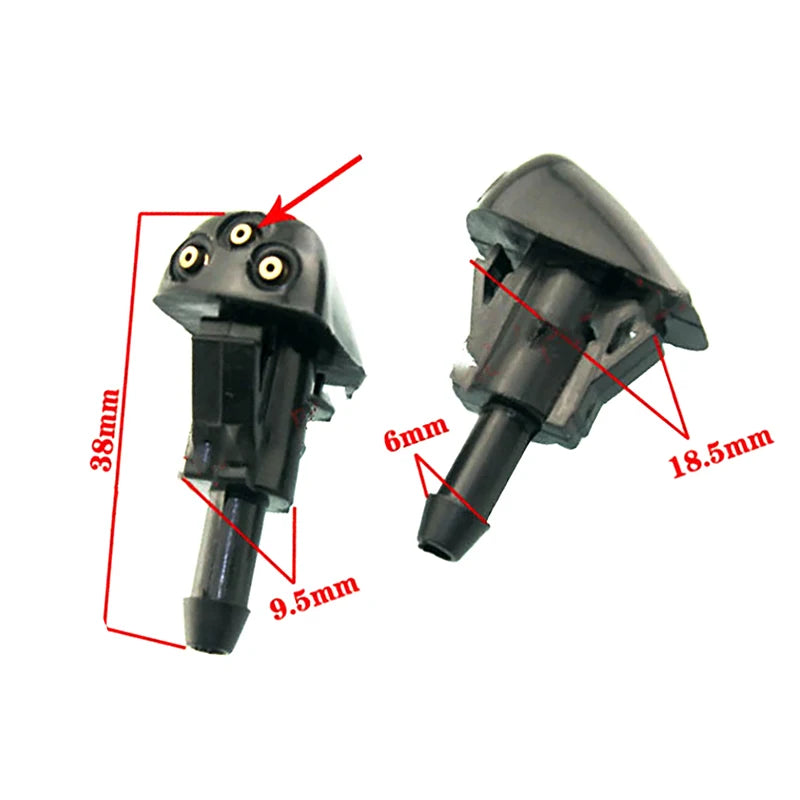 2Pcs Auto Accessory: Universal 3-Hole Car Windshield Wiper Washer Spray Nozzles Oasis Select