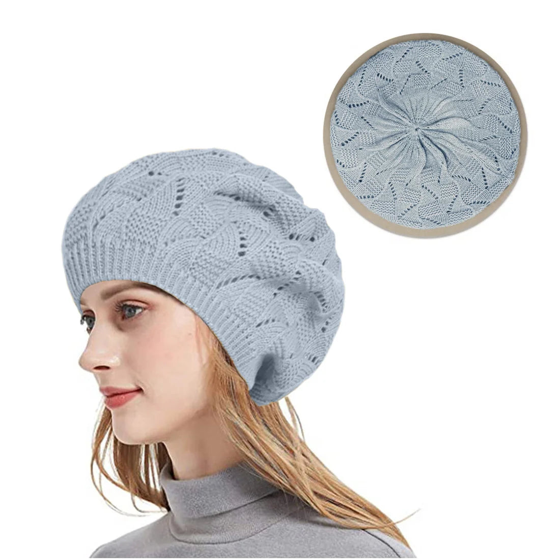 Mesh breathable beret, lightweight and soft artist hat, fresh and artistic bud hat Oasis Select