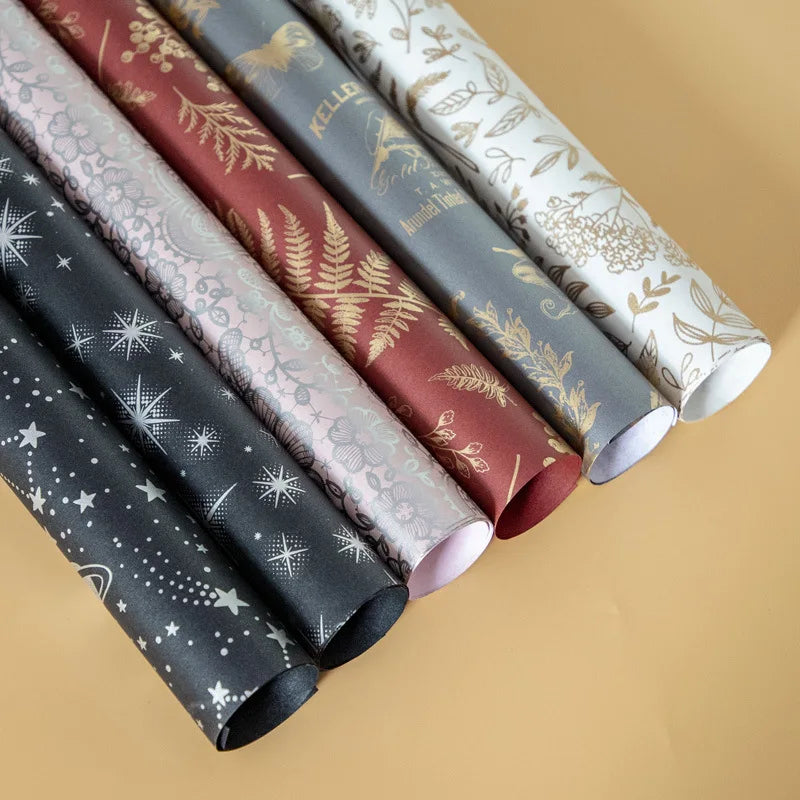 Ribbon Flower Knot Colorful Exquisite Gift Box Beaded Wrapping Paper Hot Stamping Gift Wrapping Paper For Gift Packaging Oasis Select