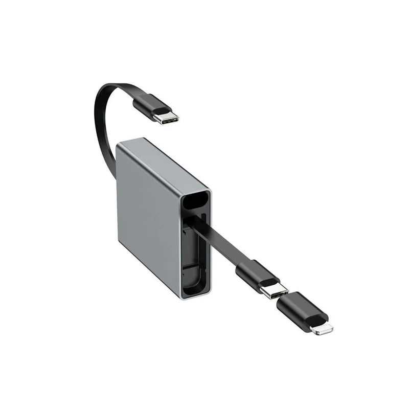Pd Fast Charging Compatible With Smartphones/Laptops Type-C Single-Pull Data Cable 66W Unidirectional Retractable Charging Cable Oasis Select