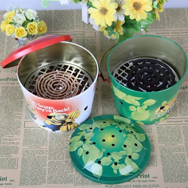 Home with Lid Anti-heat Mosquito Incense Bucket - Great Outdoor Camping Tool with Lid for Carrying Random colors Oasis Select