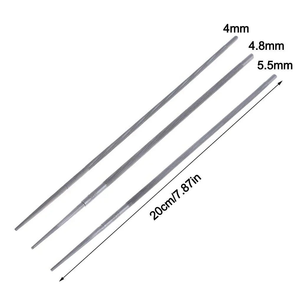 3Pcs Durable 4.0/4.8/5.5mm Chain Saw Chain Files Round Hand Tools Grinding File High Hardness Logging File Grinding Tool Oasis Select