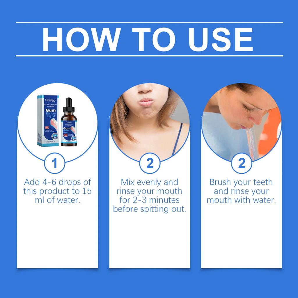 30ml Gum Repair Drops Relieve Receding Gum Promotes Natural Gum Tissue Health Repair Strong Teeth Strengthen Gums Dental Care Oasis Select