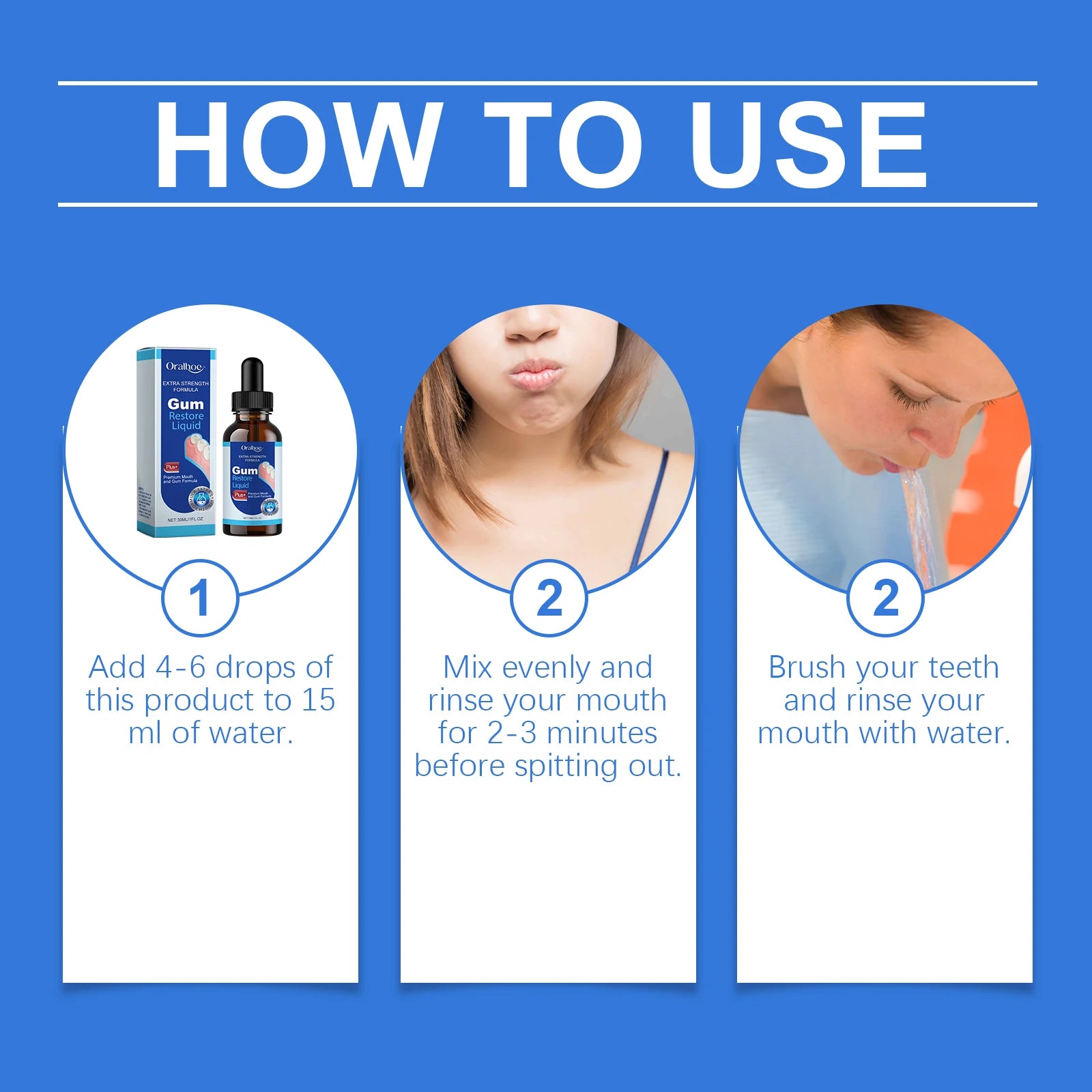 30ml Gum Repair Drops Relieve Receding Gum Promotes Natural Gum Tissue Health Repair Strong Teeth Strengthen Gums Dental Care Oasis Select