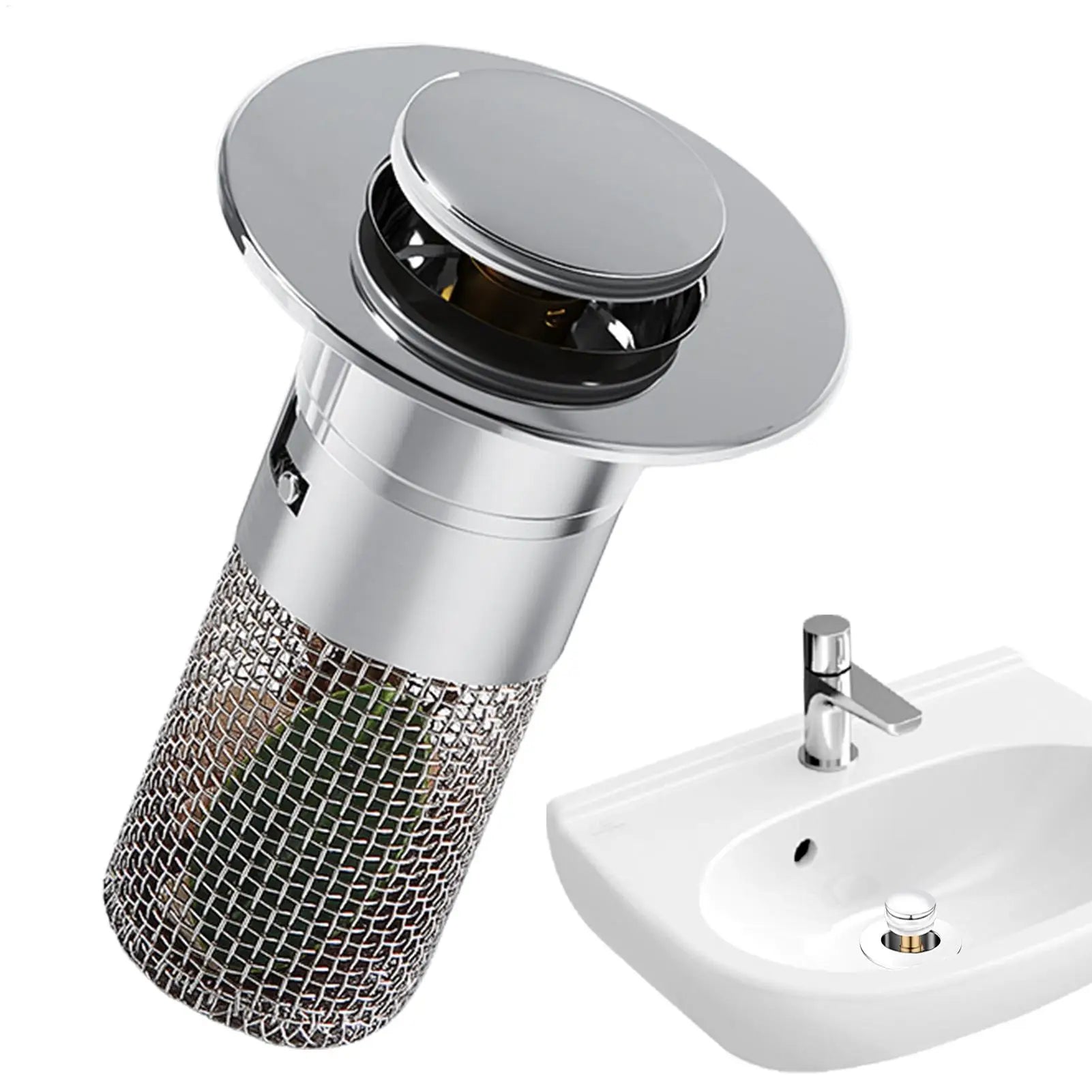Sink Stopper Hair Catcher Anti-Clogging Replacement Drain Strainer for Sink Kitchen Draining Plug for Home Apartment Dormitory Oasis Select