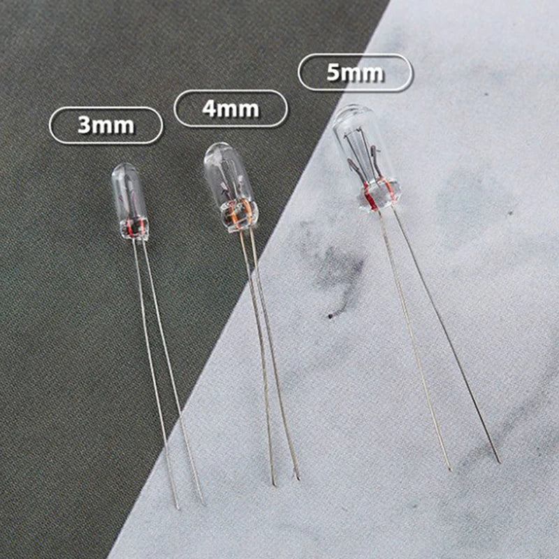 Hot Sale 25PCS 5mm 4mm 3mm Clear 12V Mini Bulb Of Wheat Rice Bulbs Switch Button Bulbs Indicator Bulb Tungsten Lamp Oasis Select