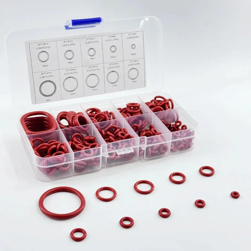 Red Silicone Rubber O-ring Seal Gasket Oil Resistant and High-temperature Resistant Circular Rubber Mixture Oasis Select