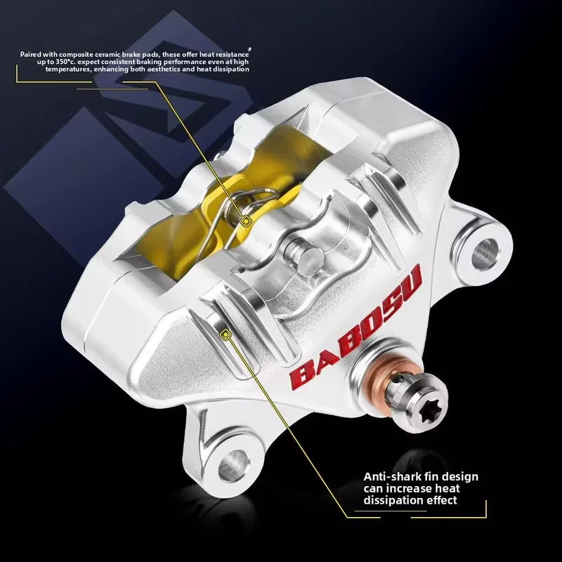 BABOSU FS-1 Racing Small Crab Brake Caliper High Performance 2-Piston Brake Pump for Electric Scooter Oasis Select