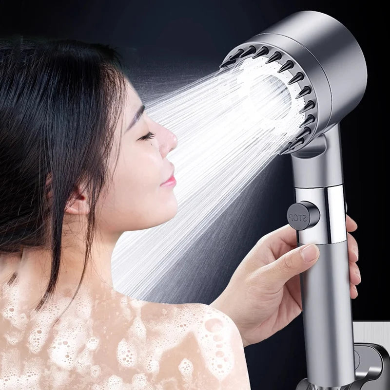 3-Mode High Pressure Filter Shower Head | One-Click Stop