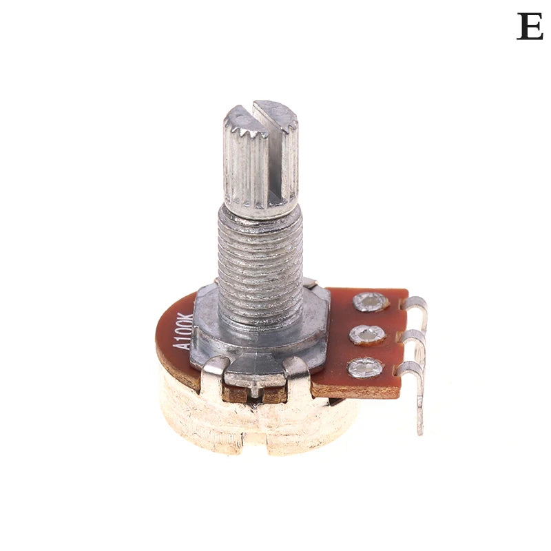 A500K B500K A250K B250K A50K B50K A25K B25K Potentiometer Splined Small Pot Electric Guitar Bass Effect Amp Tone Volume18mm Oasis Select A100K