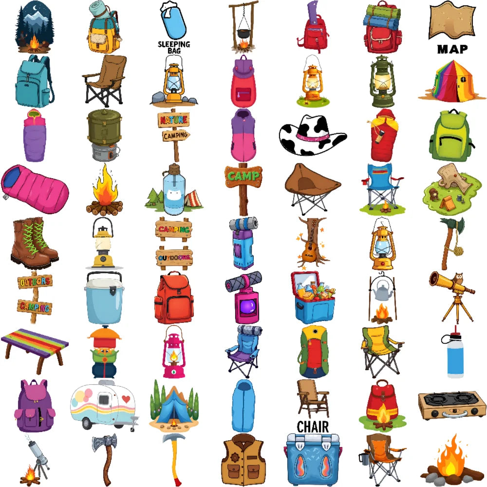 63pcs Camping Outdoor Temporary Tattoo Stickers for Kids & Boys Temporary Tattoo Stickers Oasis Select