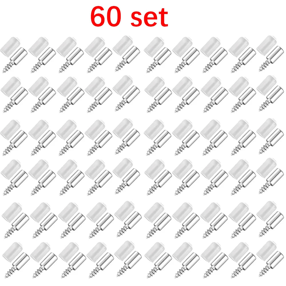 10-120 Set Self-tapping Screws, Shelf Brackets with Anti-slip Sleeves, Wardrobe Divider Fixed Supports, DIY Carpentry Screws Oasis Select 60Set