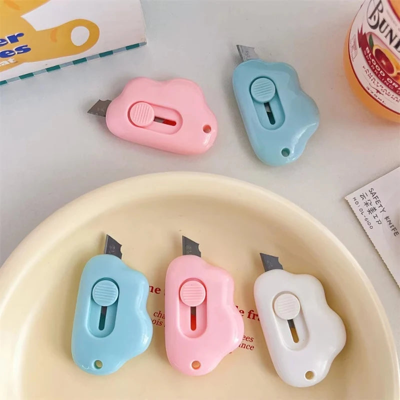 1/4pcs Mini Utility Knife Retractable Letter Opener Box Cutter Portable Carton Opener Paper Cutting Tool School Office Supplies Oasis Select