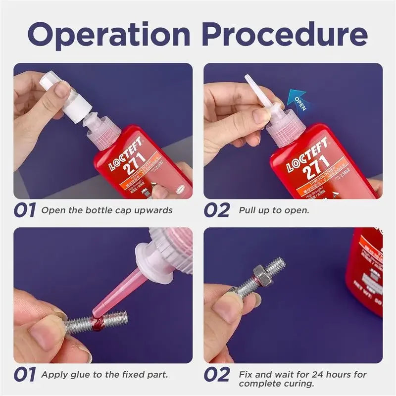 1pc 50ml Threadlocker Screw Glue Quickly Cured Thread Locking Agent Anaerobic Adhesive Corrosion-Resistant Anti-Loosening Glue Oasis Select