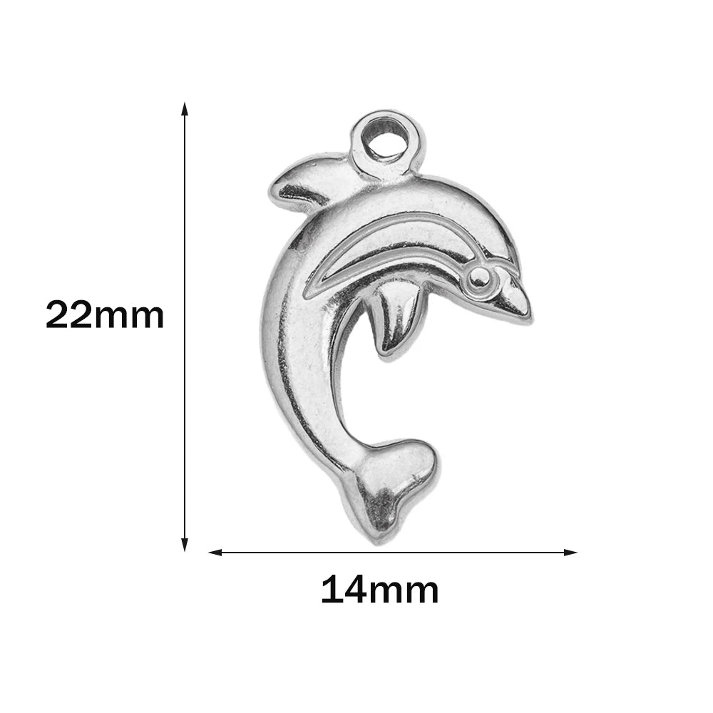 Stainless Steel Summer Beach Charms Starfish Seashell Conch Pendants