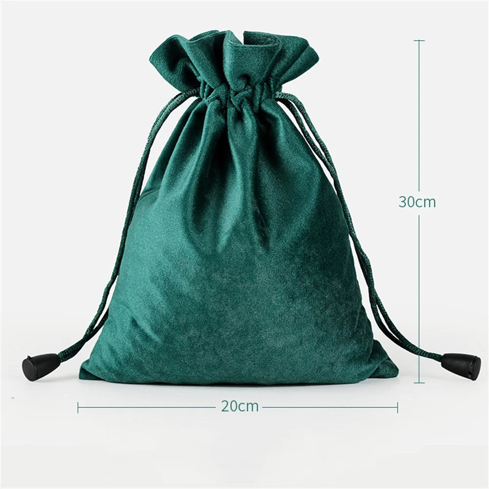 1 Pcs 6 Sizes Bags Linen Drawstring Gift Bag Pouches Cloth Christmas Bag Jewelry Bag Drawstring Pouches Large Velvet Bags Oasis Select Green-20x30cm Other