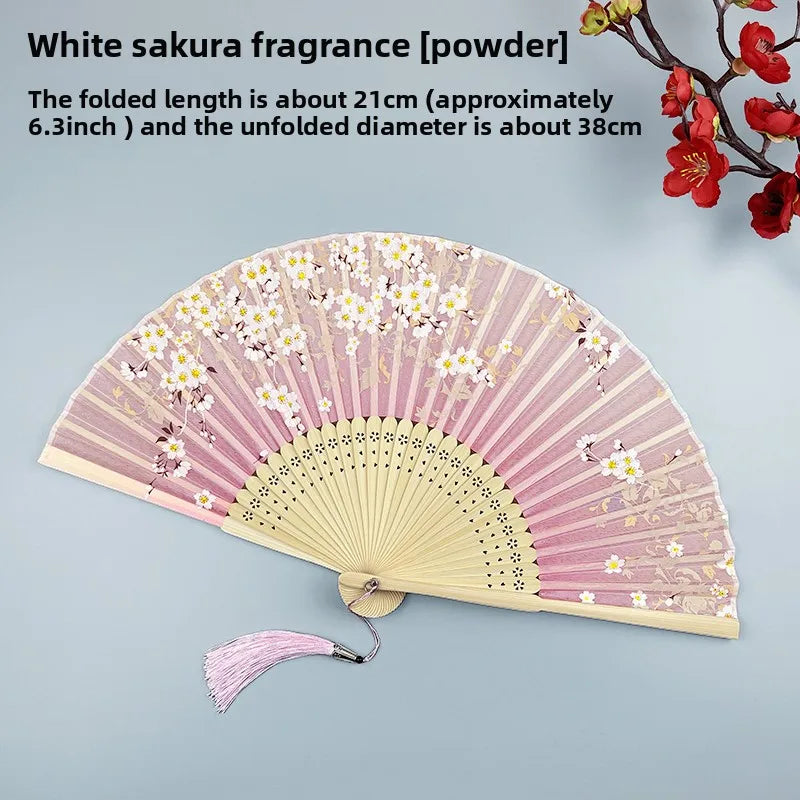6-inch Portable Folding Fan Chinese-style Peony Flower Fan Summer Folding Craft Fan Oasis Select 5