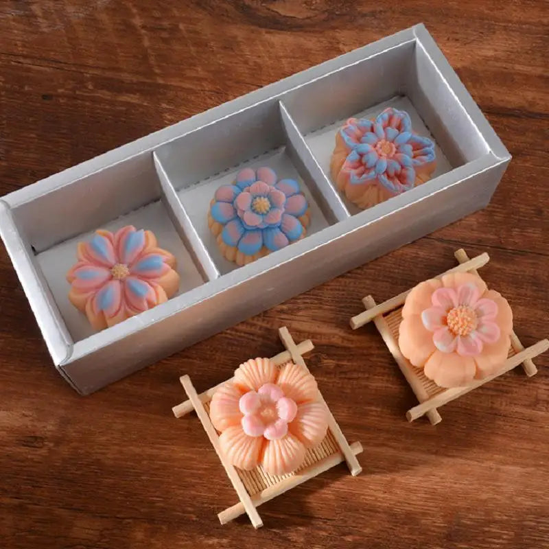 Non-Stick Flower Rice Cake Silicone Mold Flower Shape Mold For Mooncake Mung Bean Cake Dessert DIY Baking Tool Oasis Select