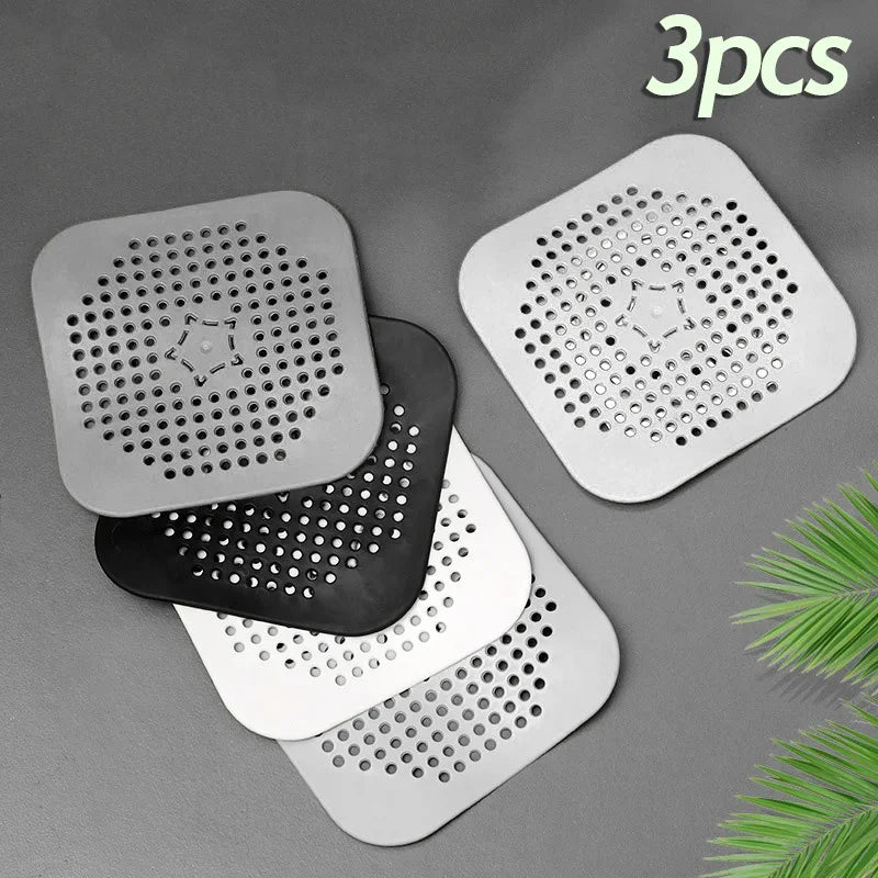 3PCS Drain Hair Catcher Filter Sink Anti-blocking Strainer Bathtub Shower Floor Silicone Stopper Cover Kitchen Bathroom Accessor Oasis Select