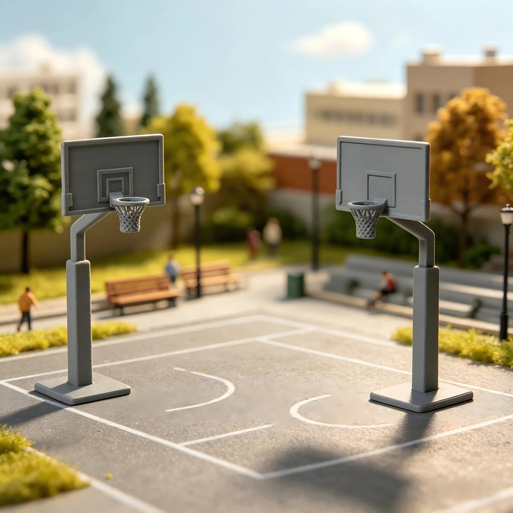 Mini Basketball Hoop Model Scale Basketball Stand Sports Accessory for Miniature Scene Decor Ornament Dollhouse Accessories Gift Oasis Select