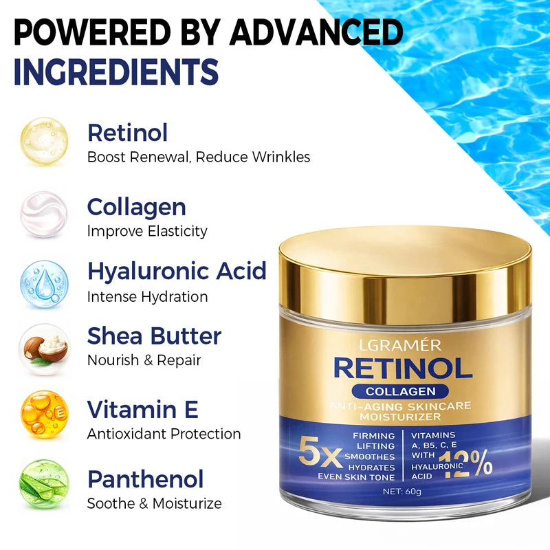 Retinol Face Cream – Collagen & Hyaluronic Acid Moisturizer