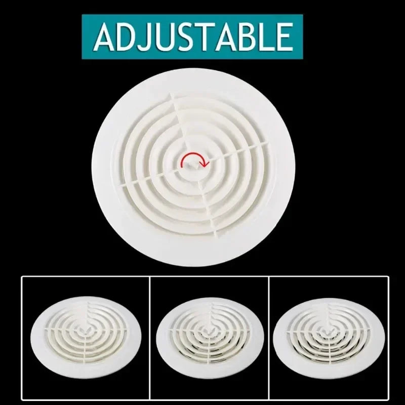 Round Air Vent Louver Grille Cover Outlet Adjustable Exhaust Vent Ducting Ventilation Grilles 75/100/125/150mm Oasis Select
