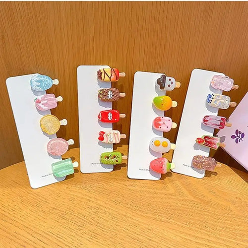 10Pcs Ice Cream Mini Duckbill Hair Clips for Women | Cute Set Hair Clips Set Oasis Select