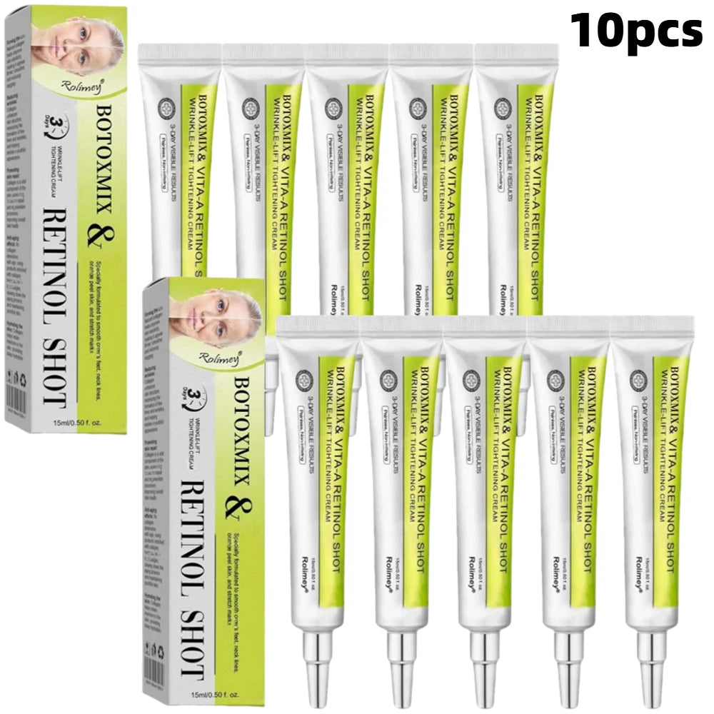 15g Retinal-Shot Tightening Booster Face Cream & Eye Cream Anti-Aging Firming Lifting, Fade Fine Lines, Night Moisturizer Oasis Select 10PCS
