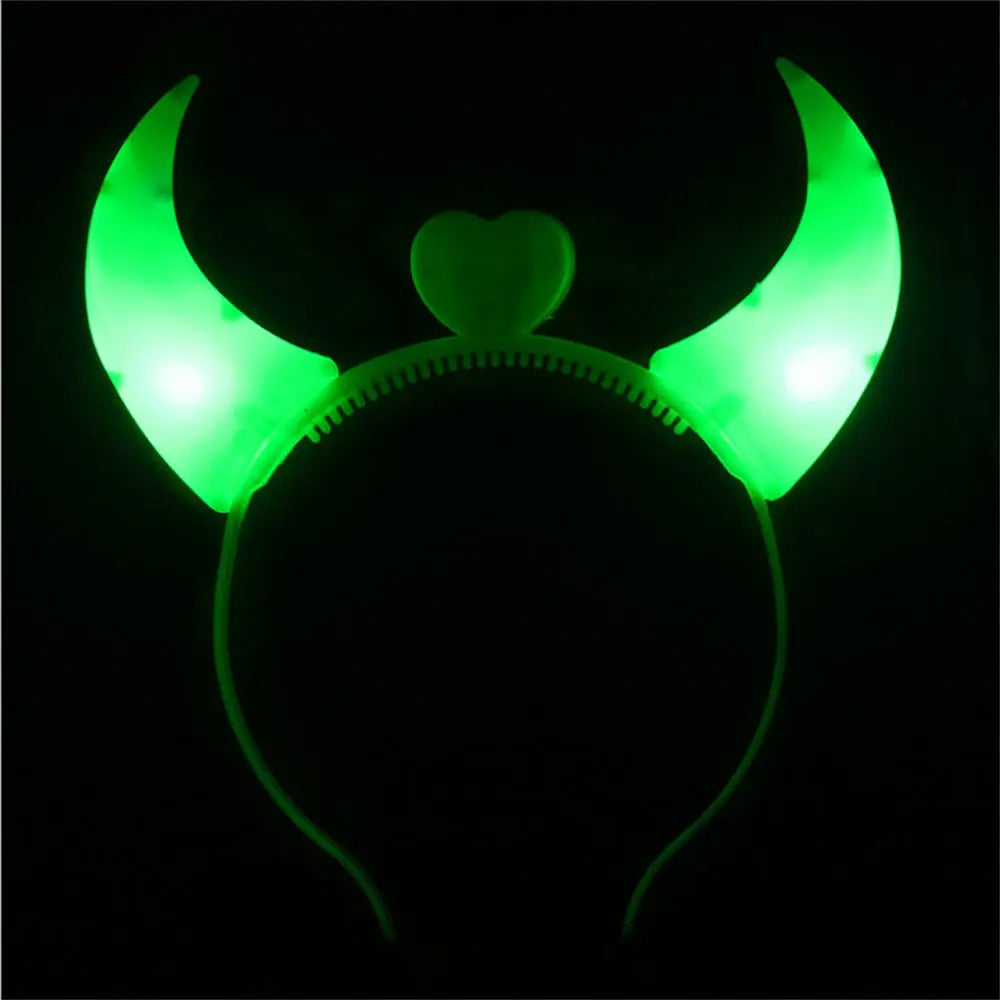 1pc LED Shinning Bouncing Star Shape Headband New Year Birthday Party Hair Band Glowing Headwear Flashing Hair Accessories Oasis Select Green2