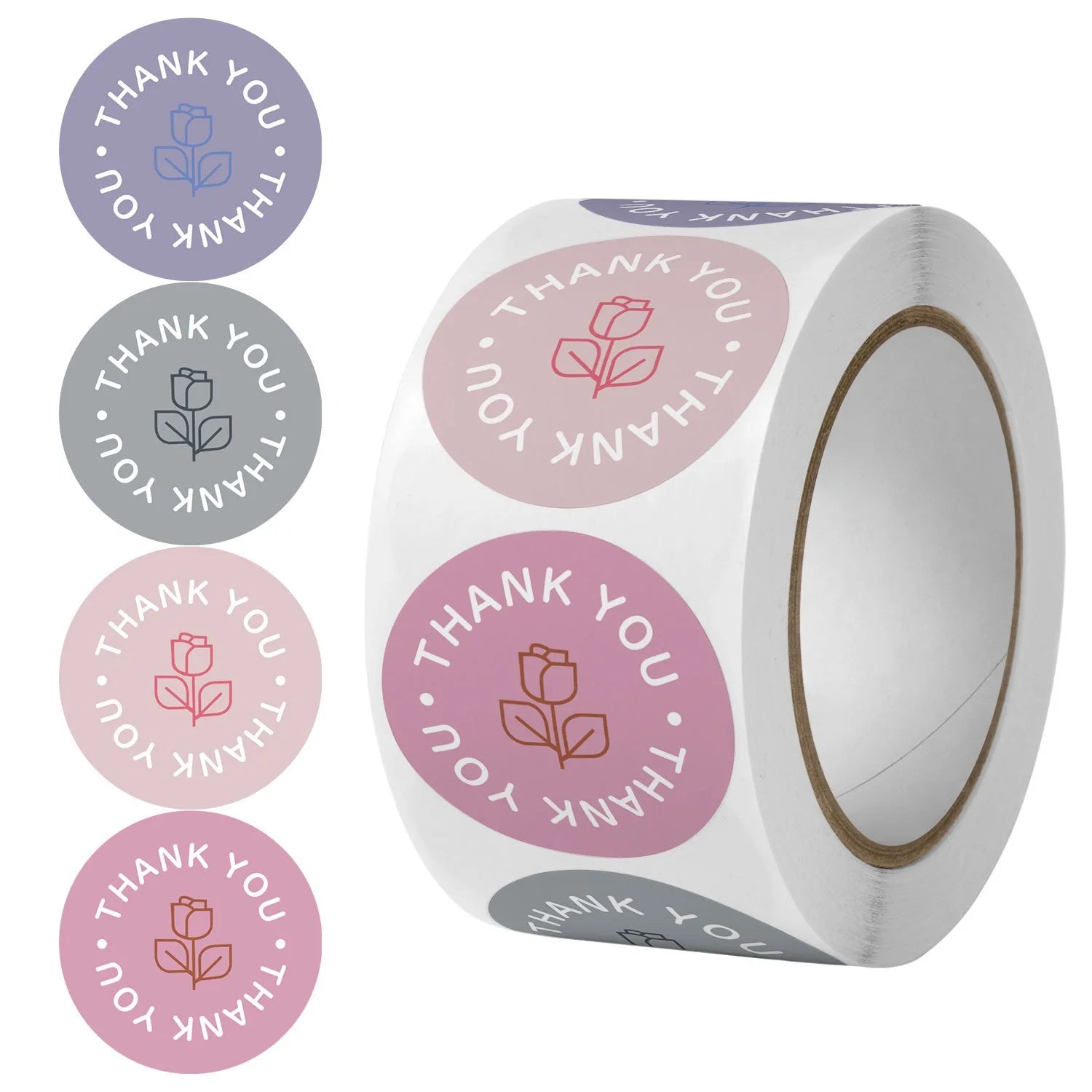 500pcs/roll Rose Sticker Thank You, Sticker Label Gift Gift Wrap Box Seal Sticker Oasis Select 500pcs